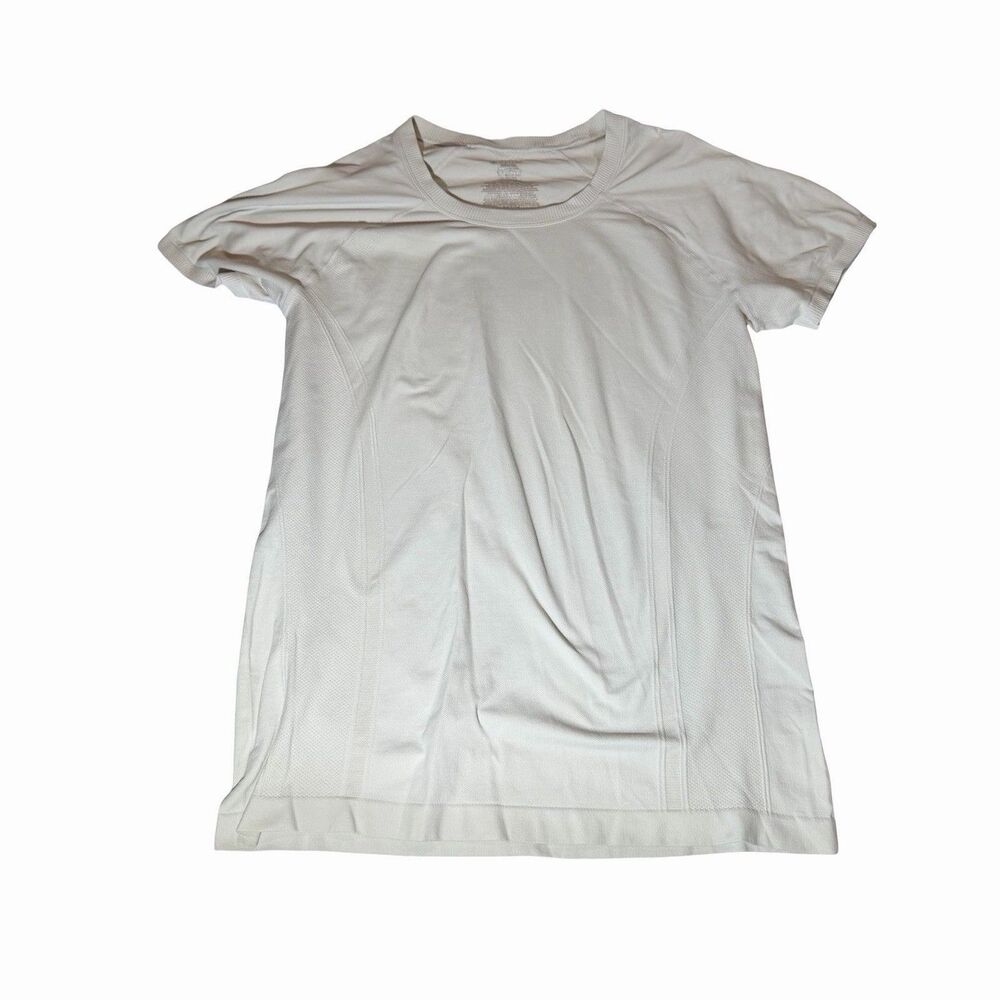 Gaiam Yoga Top Women's XL White Slim Fit Shirt Athletic Breathe Dri Tech Stretch